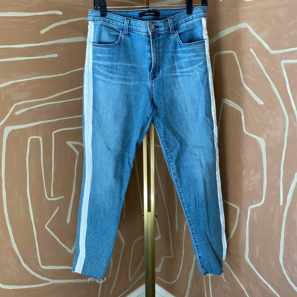JBRAND painted side stripe jeans